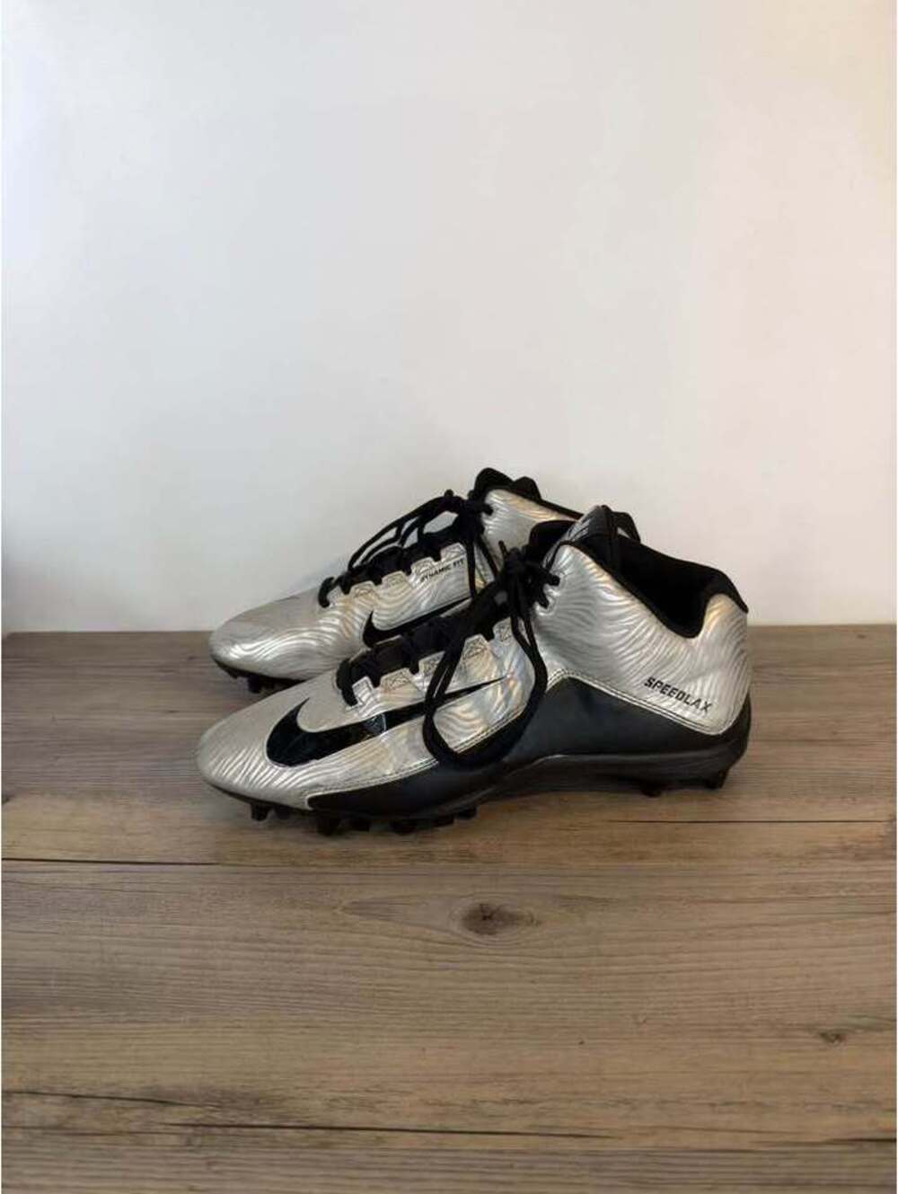 Nike Speedlax 5 Lacrosse Cleats Silver Black 807143-001 Mens Size 12